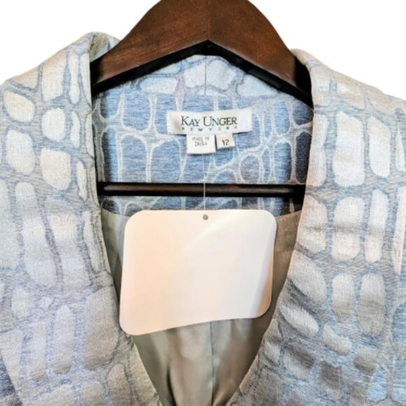 NWOT Kay Unger New York Suit with Ribbon Embroidery, Sequins, Beads at Waistline - Picture 4 of 10